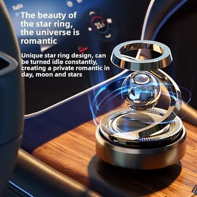 Solar Powered Rotating Car Air Freshener Luxury Dashboard Perfume Diffuser with Aromatherapy Air Purifier Long Lasting Fragrance Car Interior Accessory Latest 2025 Gadget thumbnail 1