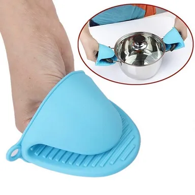 Alxind Silicone Pot Holder Heat Resistant Oven Mitts Pinch Grip Set of 2 Multicolor Kitchen Cooking Gloves thumbnail 2