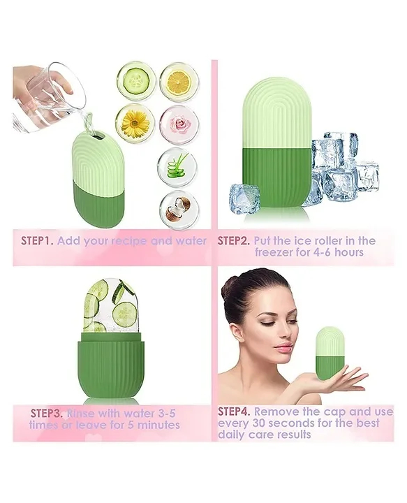 Facial Ice Roller for Skin Cooling & Massage | Reusable' Face Ice Mold | Portable Skincare Tool image 4