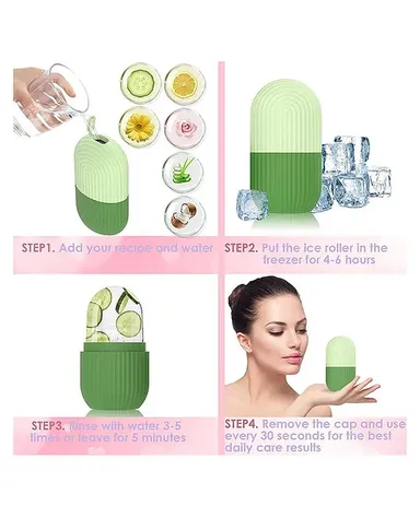 Facial Ice Roller for Skin Cooling & Massage | Reusable' Face Ice Mold | Portable Skincare Tool thumbnail 3