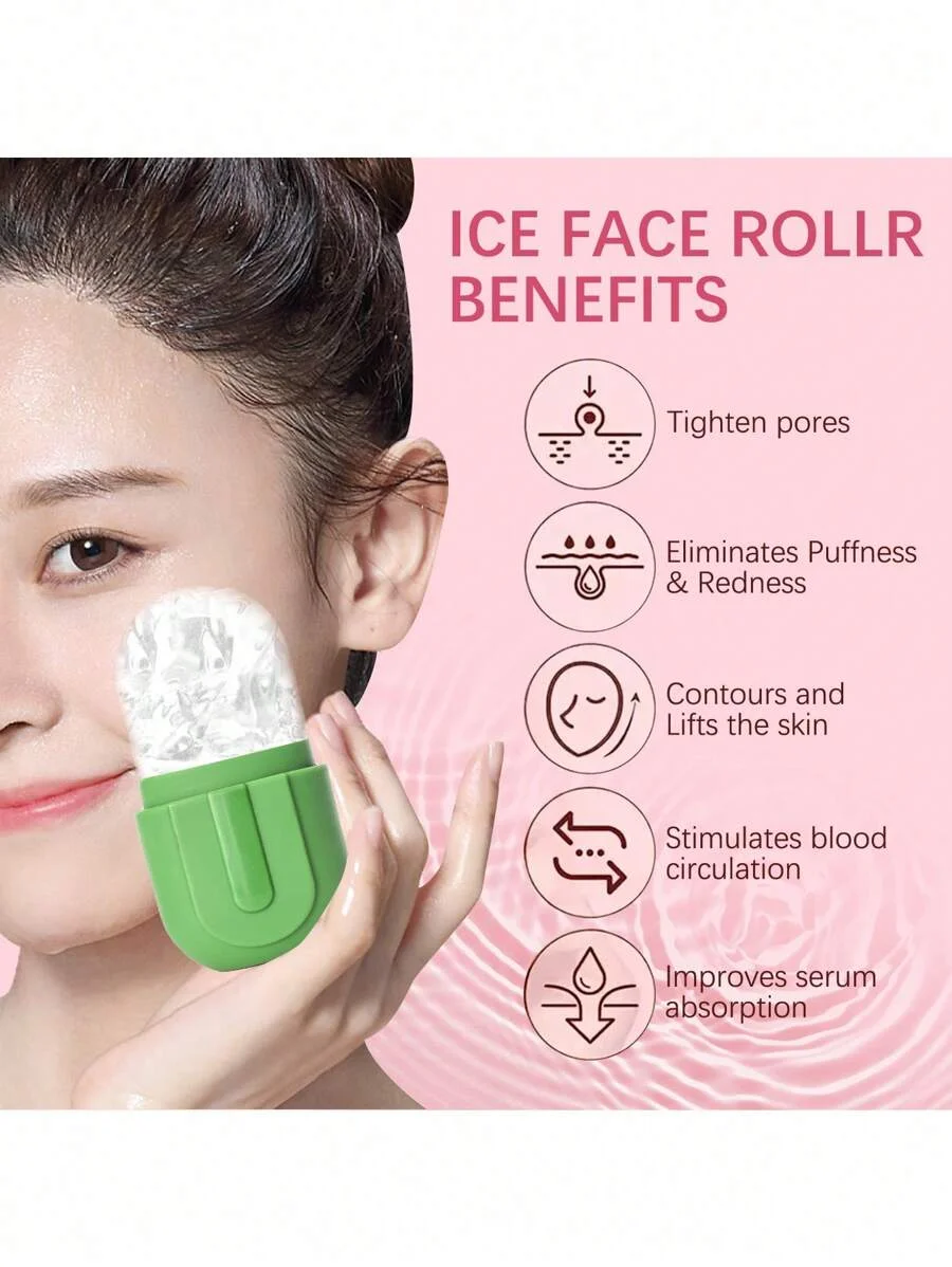 Facial Ice Roller for Skin Cooling & Massage | Reusable' Face Ice Mold | Portable Skincare Tool image 9