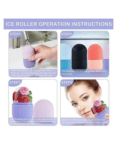 Facial Ice Roller for Skin Cooling & Massage | Reusable' Face Ice Mold | Portable Skincare Tool thumbnail 9