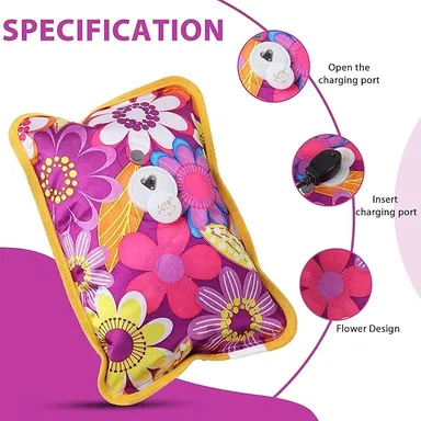 Premium Electric Hot Water Bag / Gel Heating Pad with Auto Cut-Off for Pain Relief (Multicolor / Floral Print) thumbnail 3