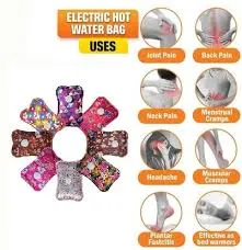 Premium Electric Hot Water Bag / Gel Heating Pad with Auto Cut-Off for Pain Relief (Multicolor / Floral Print) thumbnail 5