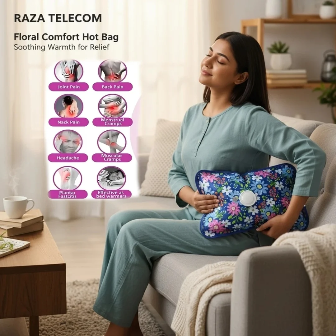 Premium Electric Hot Water Bag / Gel Heating Pad with Auto Cut-Off for Pain Relief (Multicolor / Floral Print) image 8