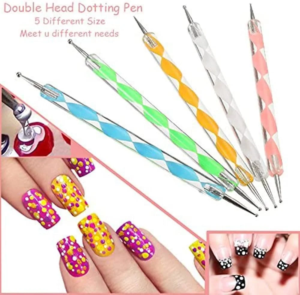  Double Head Nail Art Dotting Pen Set for Nail Design, Professional Nail Art Dotting Tools Kit – 5 Different Sizes,Nail Dotting Pen Set for DIY Nail Art & Manicure5pcs image 3
