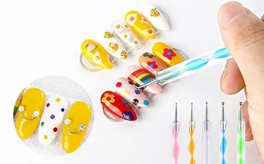  Double Head Nail Art Dotting Pen Set for Nail Design, Professional Nail Art Dotting Tools Kit – 5 Different Sizes,Nail Dotting Pen Set for DIY Nail Art & Manicure5pcs thumbnail 3