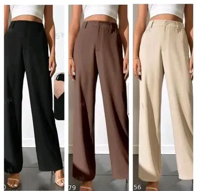 Trendy Fashionable Women’s Lycra Trousers Pack of 3 Stretchable High Waist Solid Casual Regular Fit Ankle Length Pants for Women Daily Wear Office Wear College Wear Comfortable Ladies Bottomwear Combo pant XXL thumbnail 0