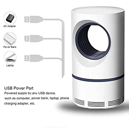 Supershop Electric Indoor Mosquito Trap USB Powered UV LED Mosquito Killer Lamp with Suction Fan Non Toxic Silent Insect Catcher for Home Bedroom Office Kitchen Baby Room Travel image 2