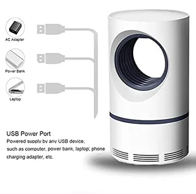 Supershop Electric Indoor Mosquito Trap USB Powered UV LED Mosquito Killer Lamp with Suction Fan Non Toxic Silent Insect Catcher for Home Bedroom Office Kitchen Baby Room Travel thumbnail 1