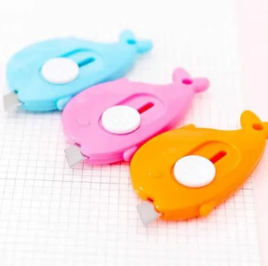 Mini Whale Portable Utility Knife | Cute Keychain Box Cutter with Retractable Blade for Office, Crafts & Daily Use thumbnail 3