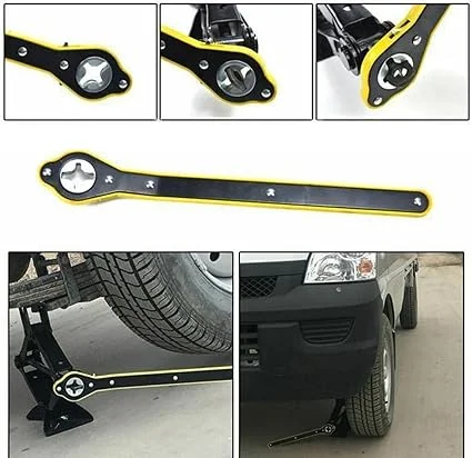 Car Jack Ratchet Wrench with Long Handle for Scissor Jack, Universal Lug Wrench for Car Tire Change, Heavy Duty Positive Reverse Knob Ratchet Handle Tool for SUV Truck Van Emergency Repair image 4