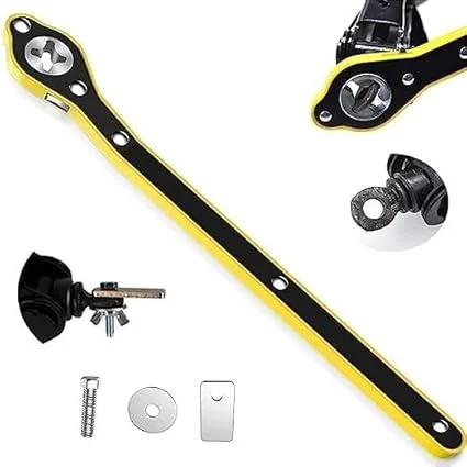Car Jack Ratchet Wrench with Long Handle for Scissor Jack, Universal Lug Wrench for Car Tire Change, Heavy Duty Positive Reverse Knob Ratchet Handle Tool for SUV Truck Van Emergency Repair image 1