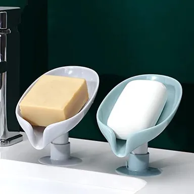 Soap Holder for Bathroom & Kitchen Sink | Self Draining Soap Dish Stand | Multicolor Pack of 2 | Easy Clean Bathroom Accessories thumbnail 1