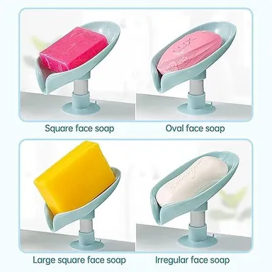 Soap Holder for Bathroom & Kitchen Sink | Self Draining Soap Dish Stand | Multicolor Pack of 2 | Easy Clean Bathroom Accessories thumbnail 2