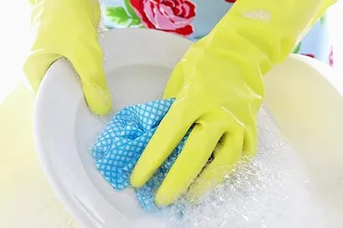 Reusable Rubber Hand Gloves for Kitchen Cleaning Dishwashing Household Laundry Bathroom Gardening Multipurpose Waterproof Latex Grip Gloves for Men & Women Large Size 3 Pairs Colour May Vary thumbnail 2