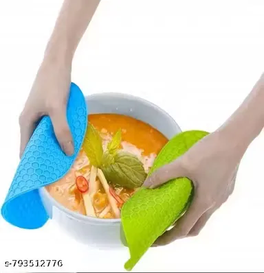 Silicone Heat Resistant Pot Holder Trivet Mat Set | Multipurpose Kitchen Hot Pot Holder, Pan Handle Grip, Anti-Slip Hot Pad | Flexible, Durable & Easy to Clean Kitchen Accessory4 thumbnail 3