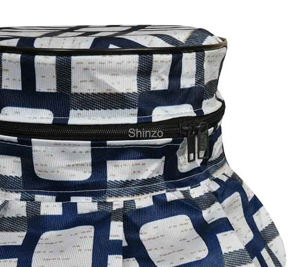 Shinzo Cotton Washable LPG Gas Cylinder Cover for Kitchen Gas Bottle with Dustproof Protection Brown Grey Leaf Design Pack of 2 Reusable Decorative Cylinder Cover Blue Box Pack of 1 image 4