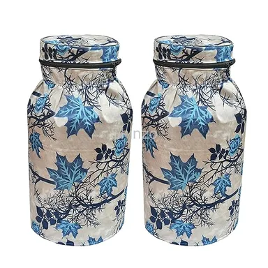 Shinzo Cotton Washable LPG Gas Cylinder Cover for Kitchen Gas Bottle with Dustproof Protection Brown Grey Leaf Design Pack of 2 Reusable Decorative Cylinder Cover Blue Tree Pack of 2 thumbnail 0