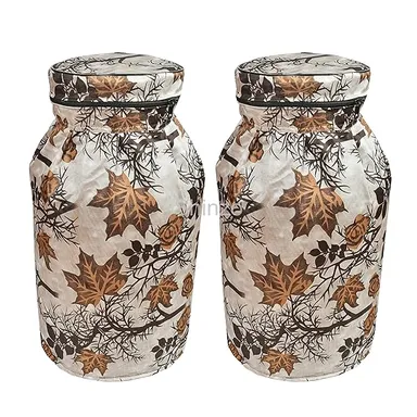 Shinzo Cotton Washable LPG Gas Cylinder Cover for Kitchen Gas Bottle with Dustproof Protection Brown Grey Leaf Design Pack of 2 Reusable Decorative Cylinder Cover Brown Tree Pack of 2 thumbnail 0