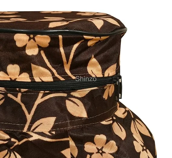 Shinzo Cotton Washable LPG Gas Cylinder Cover for Kitchen Gas Bottle with Dustproof Protection Brown Grey Leaf Design Pack of 2 Reusable Decorative Cylinder Cover Coffee Leaf Pack of 1 image 4