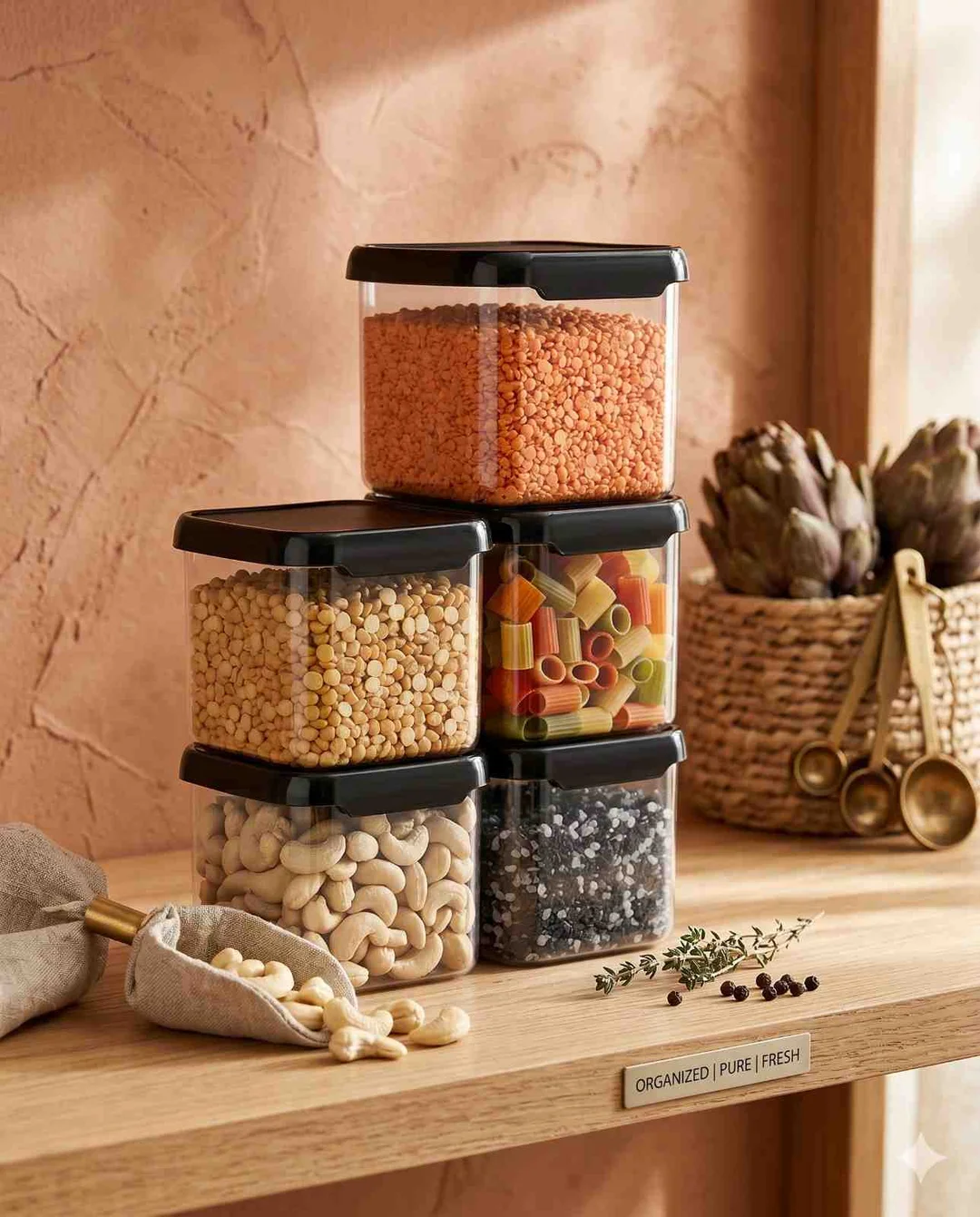 500 Ml airtight container jar set storage containers for kitchen bpa free leak proof containers airtight box plastic dabba set for kitchen dibba kitchen set image 3