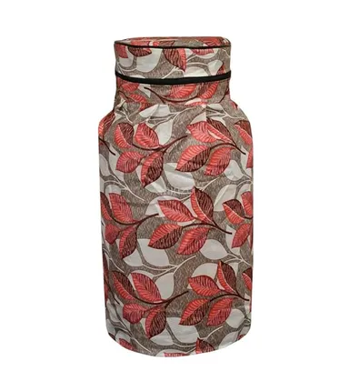 Shinzo Cotton Washable LPG Gas Cylinder Cover for Kitchen Gas Bottle with Dustproof Protection Brown Grey Leaf Design Pack of 2 Reusable Decorative Cylinder Cover Pink Leaf Pack of 1 thumbnail 1