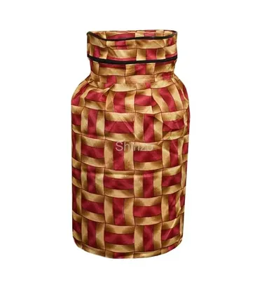 Shinzo Cotton Washable LPG Gas Cylinder Cover for Kitchen Gas Bottle with Dustproof Protection Brown Grey Leaf Design Pack of 2 Reusable Decorative Cylinder Cover Red Golden Pack of 1 thumbnail 1