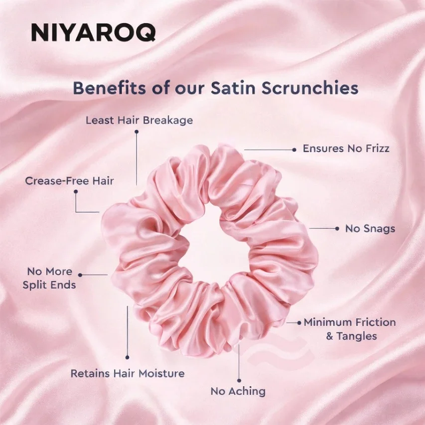 Premium Satin Scrunchies for Women Girls Set of 8 White Soft Elastic Hair Rubber Bands Korean Style Ponytail Holders Hair Accessories image 3