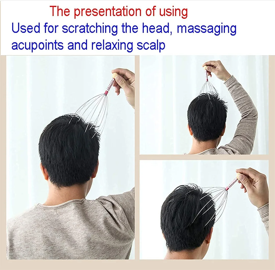 Premium Head Scalp Massager | Wire Head Massager | Manual Head & Body Relaxing Massage Tool | Stress Relief Wire Claw Massager for Men, Women & Kids image 6