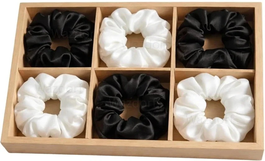 Premium Satin Scrunchies for Women Girls Pack of 6 Multicolor Soft Elastic Hair Rubber Bands Korean Style Ponytail Holders Fashion Hair Accessories image 1