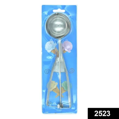 Ice Cream Scoop with Trigger | Stainless Steel Ice Cream Scooper | Easy Release Ice Cream Spoon for Kitchen (Silver) thumbnail 5