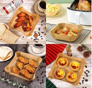 Air Fryer Parchment Paper Liners 100 PCS | Non-Stick Oil Proof Disposable' Baking Paper for Air Fryer & Oven thumbnail 6
