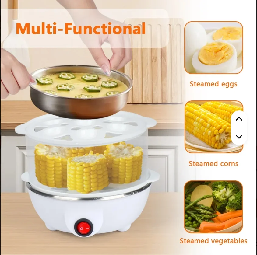 Egg Boiler 2 Layer Electric  & Food Steamer image 3