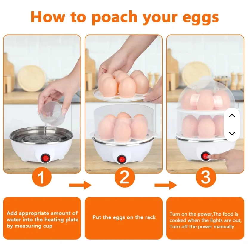 Egg Boiler 2 Layer Electric  & Food Steamer image 4
