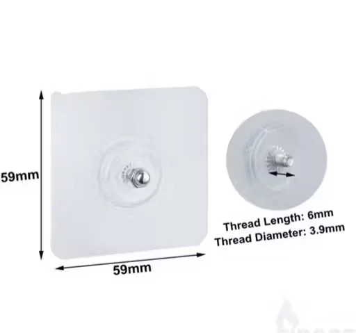 FIRAGE Heavy Duty Adhesive Screw Wall Hook Sticker Pack of 10 No Drill Strong Wall Hooks for Home Decor, Tiles, Glass & Metal Surfaces image 3