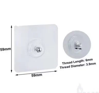 FIRAGE Heavy Duty Adhesive Screw Wall Hook Sticker Pack of 10 No Drill Strong Wall Hooks for Home Decor, Tiles, Glass & Metal Surfaces thumbnail 2