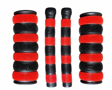 Calandis Anti Slip MTB Bicycle Handlebar Grips Silicone Gel Bike Grip Covers Red Black for Mountain Bike Road Cycle BMX Hybrid Bicycle Shock Absorbing Soft Handle Bar Grips Pair thumbnail 2