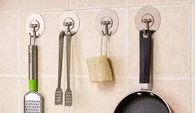  Transparent Adhesive Wall Hooks for Bathroom & Kitchen | Waterproof Self Adhesive Hooks | No Drill Punch-Free Seamless Hooks for Home & Office 15 Pcs thumbnail 1