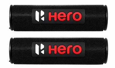 Hero MotoCorp Genuine Motorcycle Handlebar Grip Cover Set for Hero Splendor Plus, Passion Pro, HF Deluxe, Glamour Bike Handlebar Rubber Grip Covers Black Red Set of 2 Anti-Slip Shock Absorbing Universal Two Wheeler Handle Grips thumbnail 2