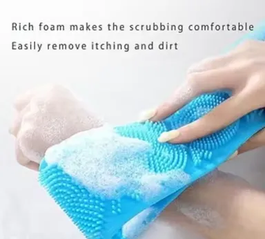 Silicone Body Scrubber Soft Exfoliating Bath Brush for Men & Women Waterproof Skin Massage Shower Scrubber thumbnail 1