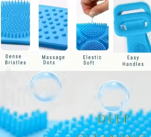 Silicone Body Scrubber Soft Exfoliating Bath Brush for Men & Women Waterproof Skin Massage Shower Scrubber image 3