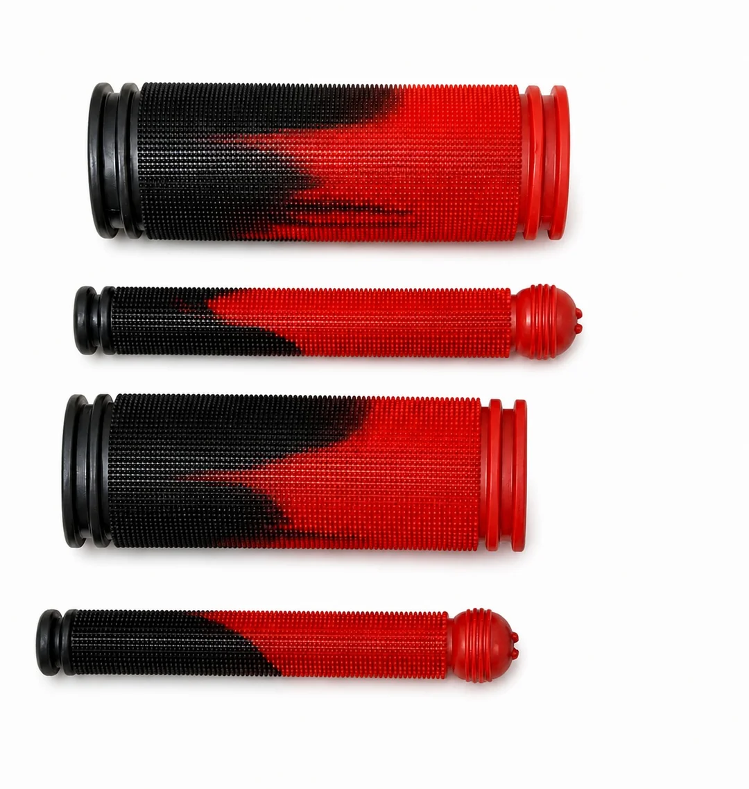 Universal Anti-Slip Bicycle Handlebar Grips Set with Ergonomic Soft Rubber Bike Handle Grip Covers, Shock Absorbing Cycling Handlebar Grips with Brake Lever Protectors for MTB BMX Road Bike Hybrid Bicycle Scooter (Red & Black Dual Tone) image 1