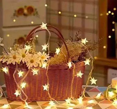 10 LED Star String Lights 3M Warm White Decorative Fairy Lights for Indoor Outdoor Home Decor thumbnail 2