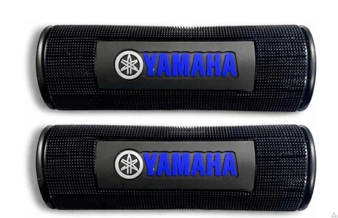 Yamaha Bike Handle Grip Rubber Modification Set – Universal Anti-Slip Waterproof Motorcycle Handlebar Grip Covers for Yamaha FZ, R15, MT15, Fascino, RayZR Scooter & Bike (Black & Blue) image 1