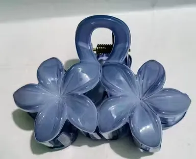 Purple Transparent Flower Hair Claw Clip for Women & Girls thumbnail 3