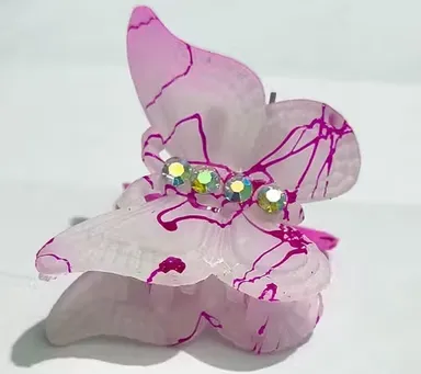 Butterfly Hair Clutcher Set with Sparkling Stones | Non-Slip Fancy Hair Claw Clips for Women & Girls | Party, Casual & Daily Wear Hair Accessories (Set of 6) thumbnail 1