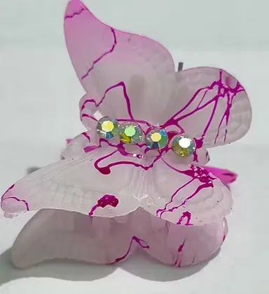 Butterfly Hair Clutcher Set with Sparkling Stones | Non-Slip Fancy Hair Claw Clips for Women & Girls | Party, Casual & Daily Wear Hair Accessories (Set of 6) thumbnail 2