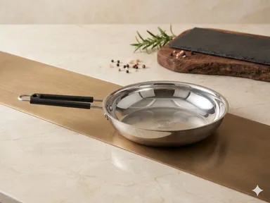  Stainless Steel Frying Pan (Induction & Gas Compatible, Stay-Cool Handle, Coating-Free) thumbnail 1
