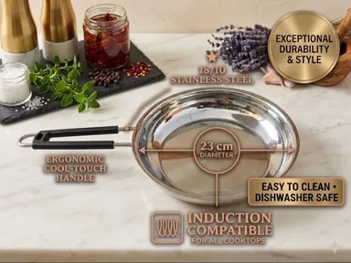  Stainless Steel Frying Pan (Induction & Gas Compatible, Stay-Cool Handle, Coating-Free) thumbnail 2